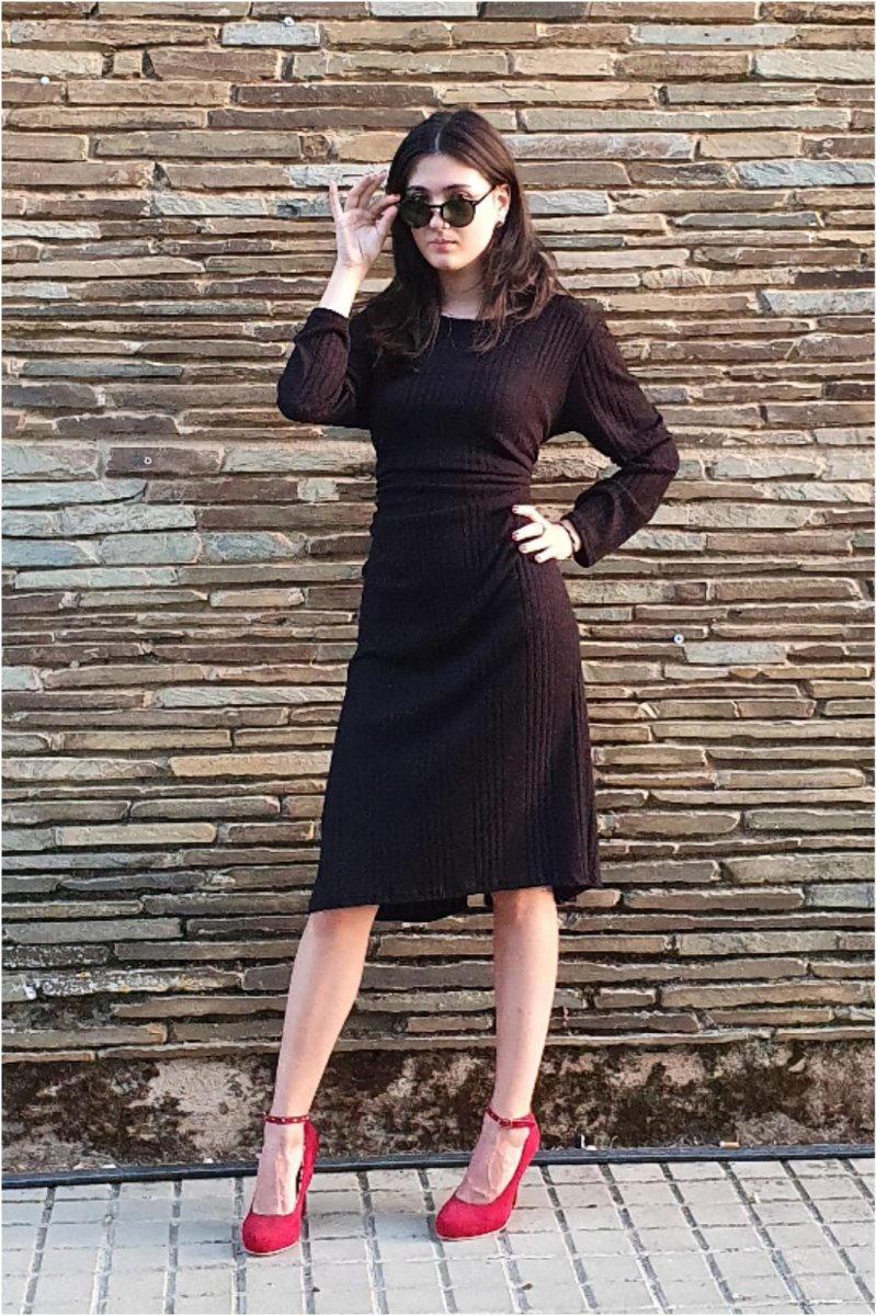 Vestido mujer punto canalé - Imagen 3