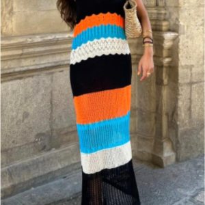Vestido mujer punto multicolor