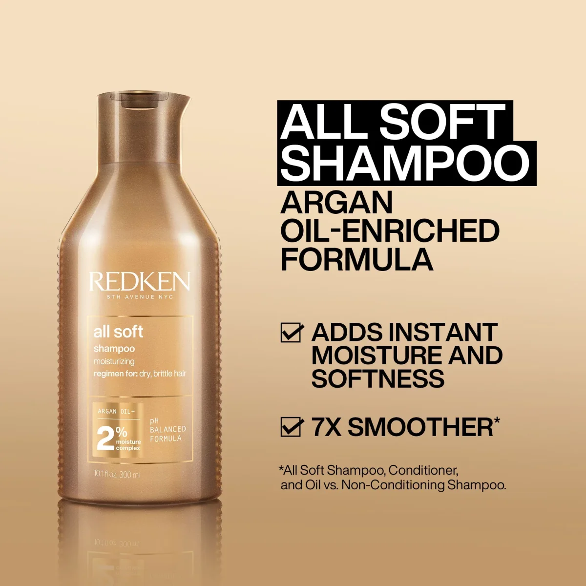 Redken All Soft 2% Shampoo – 300 ml - Imagen 4