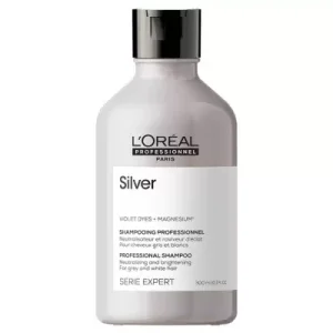 L’Oréal Professionnel Serie Expert Silver Shampoo – 300 ml Shampoo matizador para cabellos rubios, grises y blancos