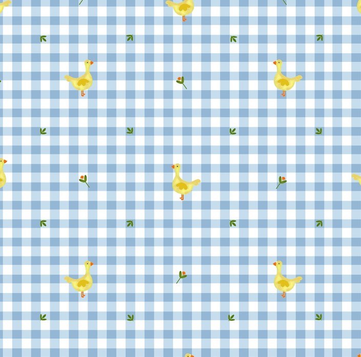 Jesusito de Cuadros Vichy Azul con Estampado de Patitos para Niña – Paloma de la O - Imagen 4
