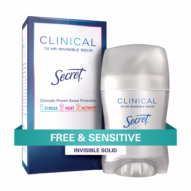 Secret Clinical Strength 72 HR Invisible Solid Completely Clean – 45 g Antitranspirante clínico para protección contra sudor, estrés, calor y actividad - Imagen 4