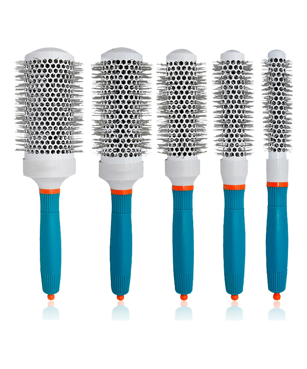Kit de Cepillos Cerámicos 5 Piezas – Térmicos Profesionales para Secado y Peinado - Nano Technology Ceramic y Ionic