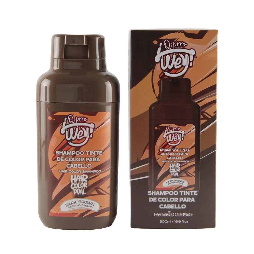 Q PRRO WEY Hair Color Dual Shampoo Tinte Express – Castaño Oscuro 500 ml
