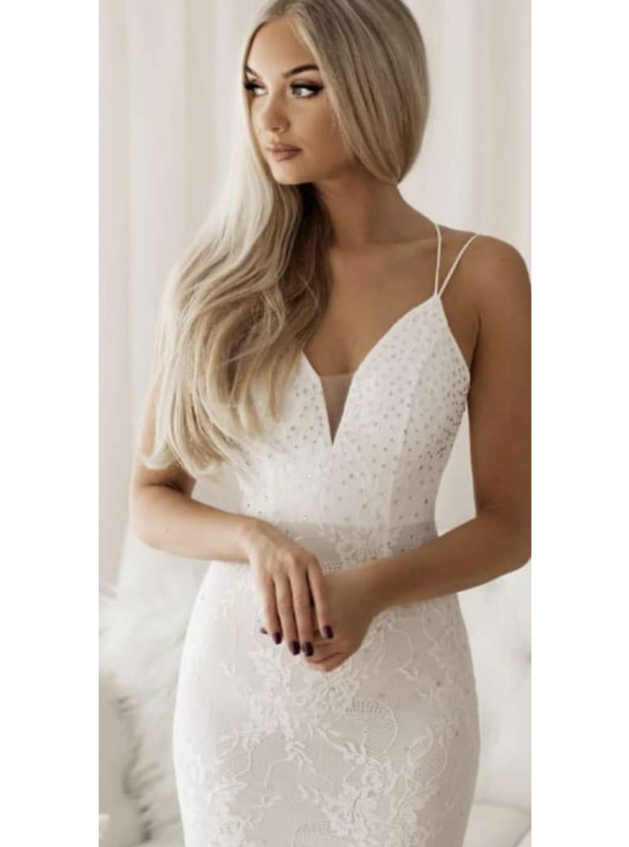 Vestido Sirena Espalda Cruzada Novia - Imagen 3