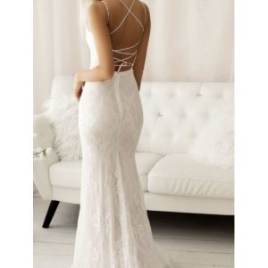 Vestido Sirena Espalda Cruzada Novia