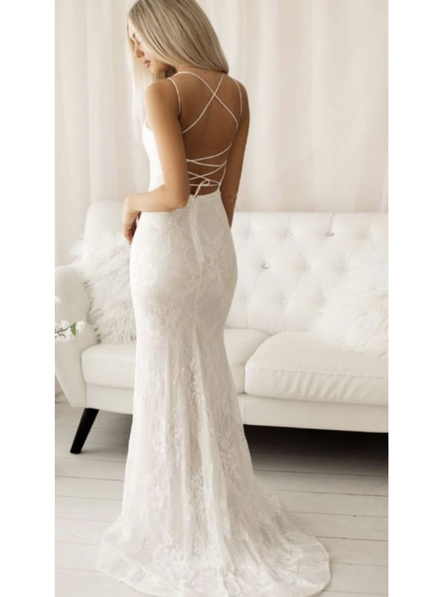 Vestido Sirena Espalda Cruzada Novia - Imagen 2