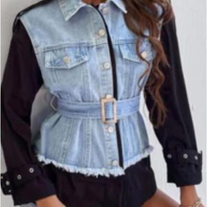 Chaqueta vaquera mujer combinada