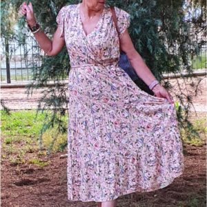 Vestido largo mujer estampado flores