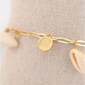 TOBILLERA MUJER ACERO DORADO CARACOLES