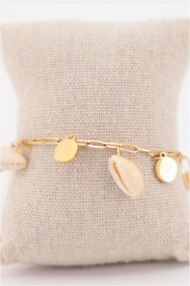 TOBILLERA MUJER ACERO DORADO CARACOLES - Imagen 3