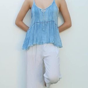 Top fluido mujer bordado