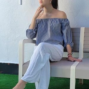 Top mujer vichy