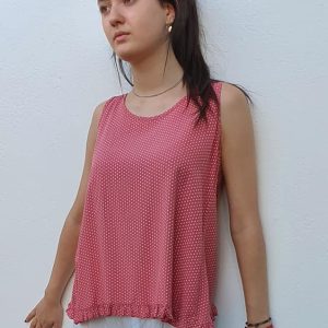 Blusa mujer sin mangas lunares