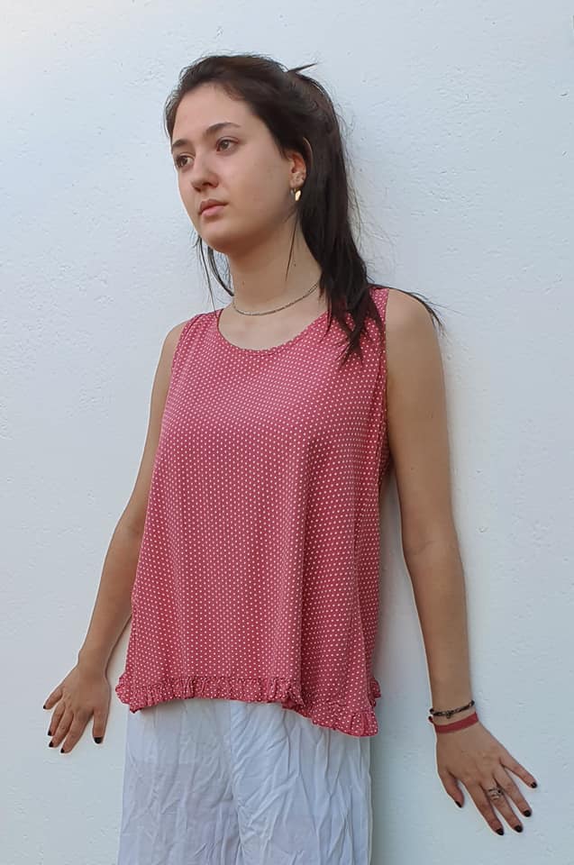 Blusa mujer sin mangas lunares - Imagen 2
