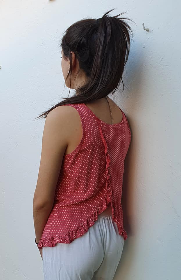 Blusa mujer sin mangas lunares - Imagen 3