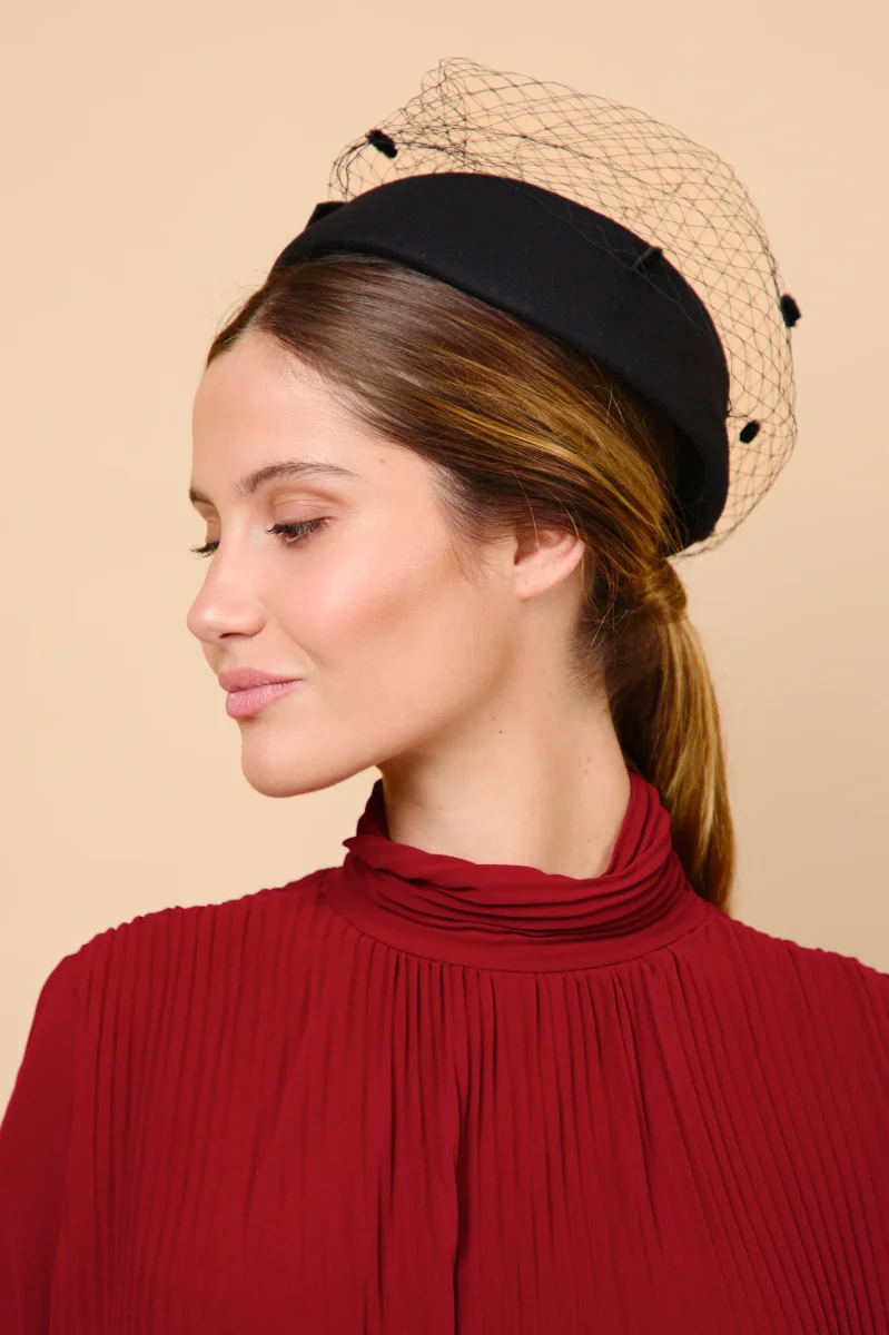 Tocado Casquete Nadiuska Negro - Imagen 4