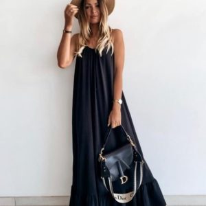 Vestido largo mujer con volante