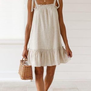 Vestido mujer boho corto con volantes