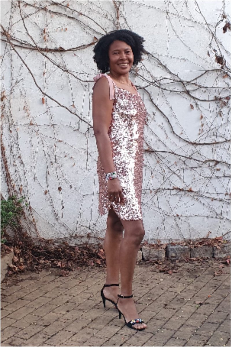 Vestido mujer lentejuelas rosa - Imagen 3