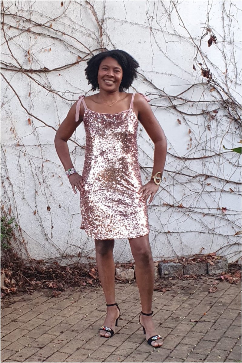 Vestido mujer lentejuelas rosa