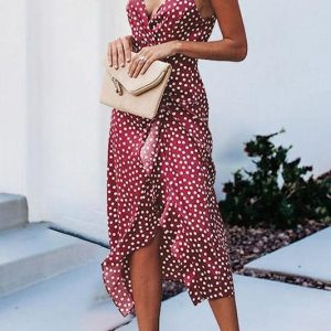 Vestido mujer lunares con volantes
