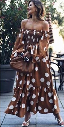 Vestido mujer largo boho lunares - Imagen 3