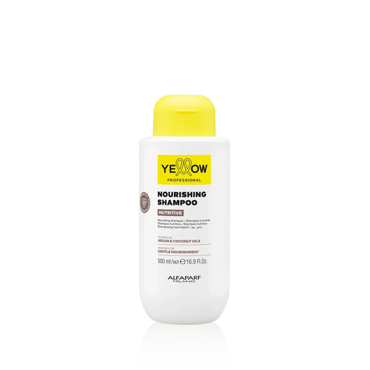 Yellow Professional Nutritive Shampoo – Argan & Coconut Oils – 500 ml Y 1000 ml Shampoo nutritivo para cabello seco y deshidratado | Alfaparf Milano Professional - Imagen 2