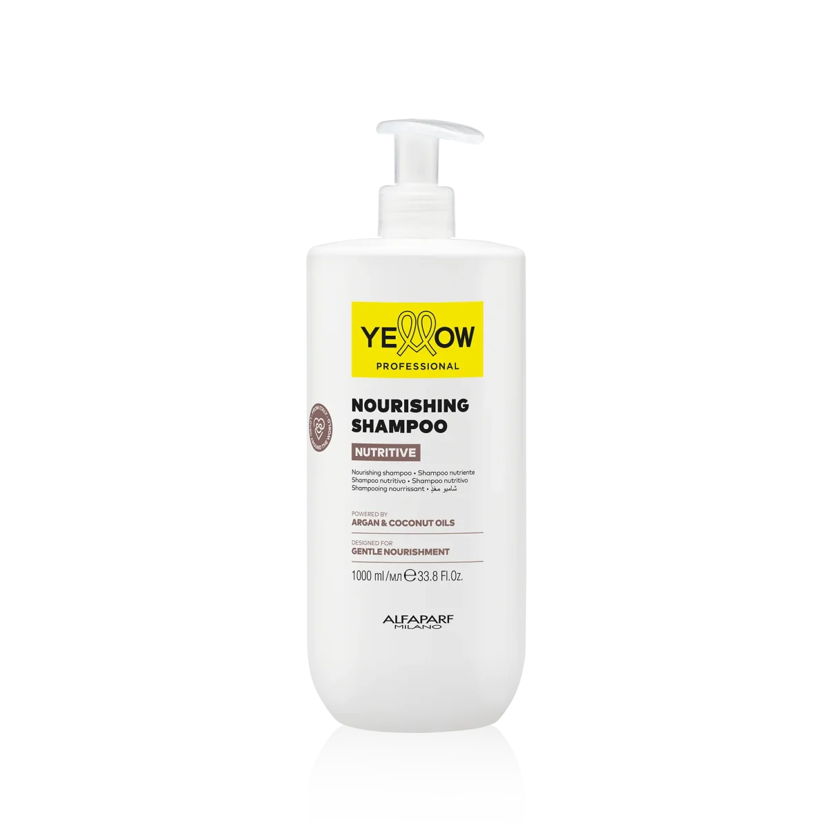 Yellow Professional Nutritive Shampoo – Argan & Coconut Oils – 500 ml Y 1000 ml Shampoo nutritivo para cabello seco y deshidratado | Alfaparf Milano Professional - Imagen 3