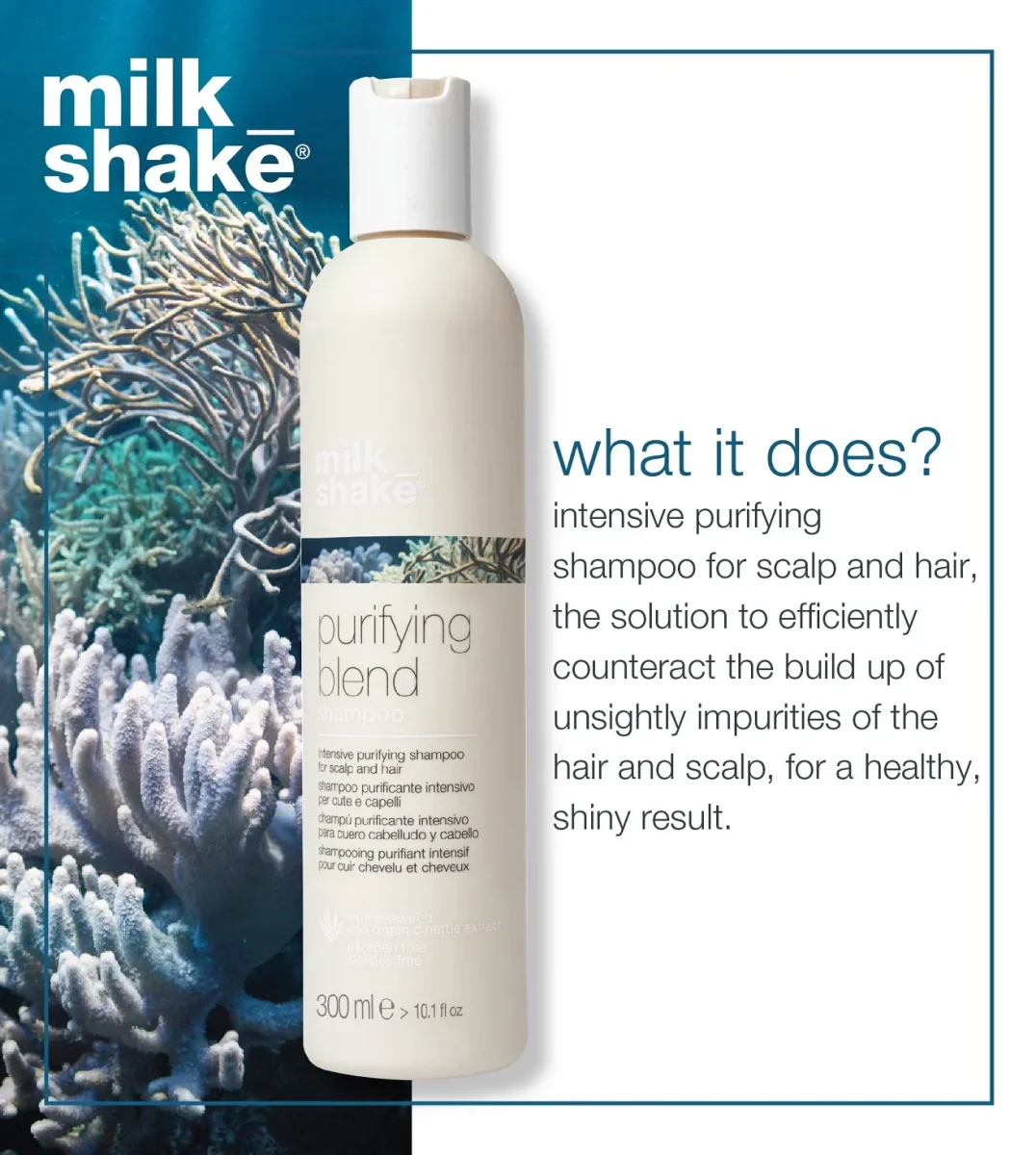 Milk Shake Purifying Blend Shampoo – 300 ml Shampoo purificante para cuero cabelludo con caspa y exceso de grasa - Imagen 5