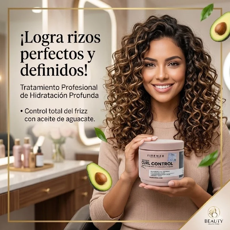FIRENZE Curl Control Tratamiento – 400 ml Tratamiento intensivo para rizos | Hidratación, definición y control del frizz - Imagen 4