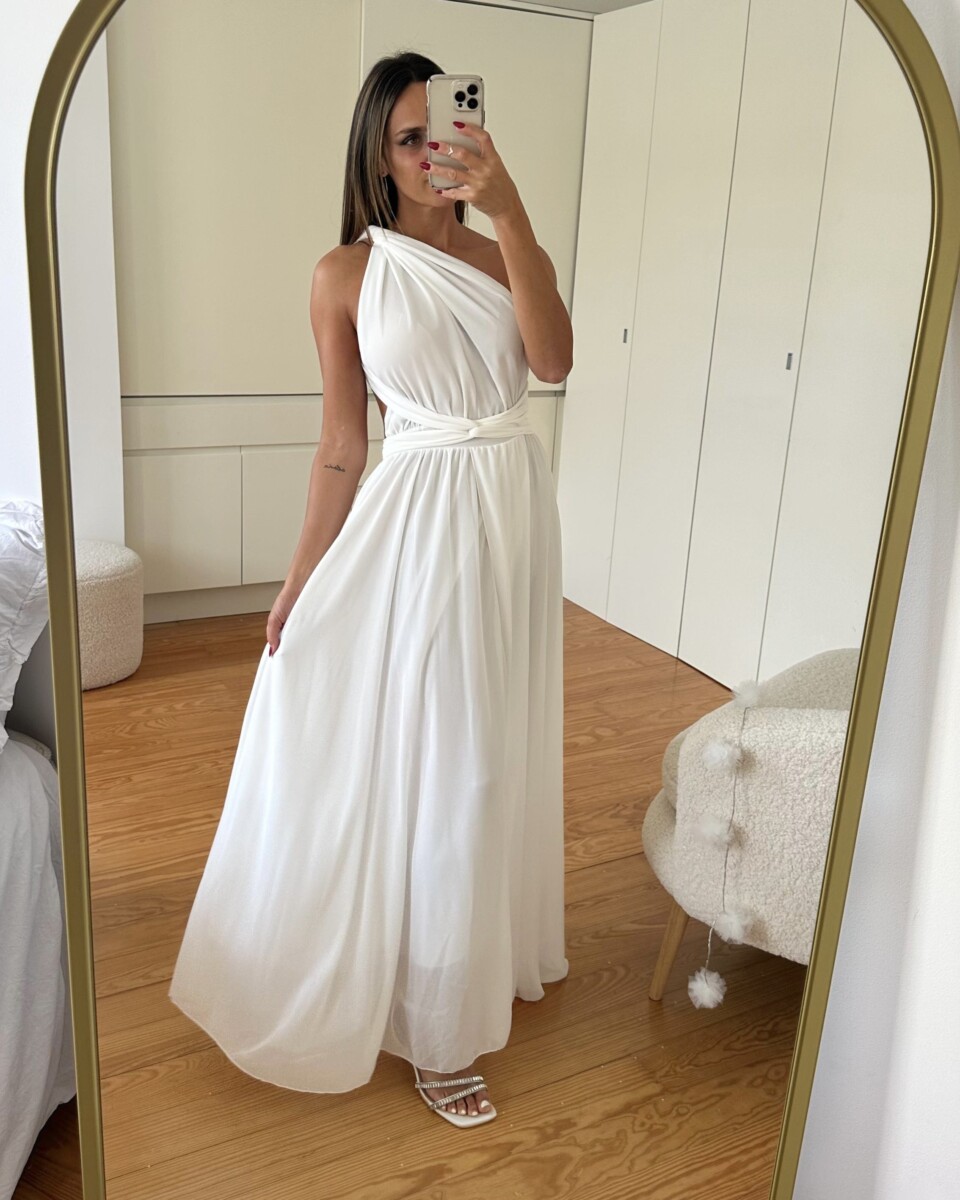 Vestido Multiposición Gasa Abertura Novia - Imagen 6