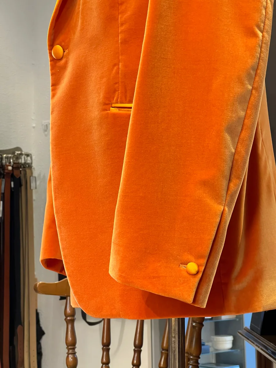 Americana terciopelo naranja John Blond – Tejido Carnet Como - Imagen 4