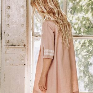 Vestido Paloma – Lino Rosa Nude – T. 8