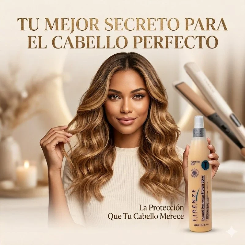 FIRENZE Thermal Protection Spray – 300 ml Spray termoprotector para proteger el cabello del calor, controlar el frizz y aportar suavidad - Imagen 6