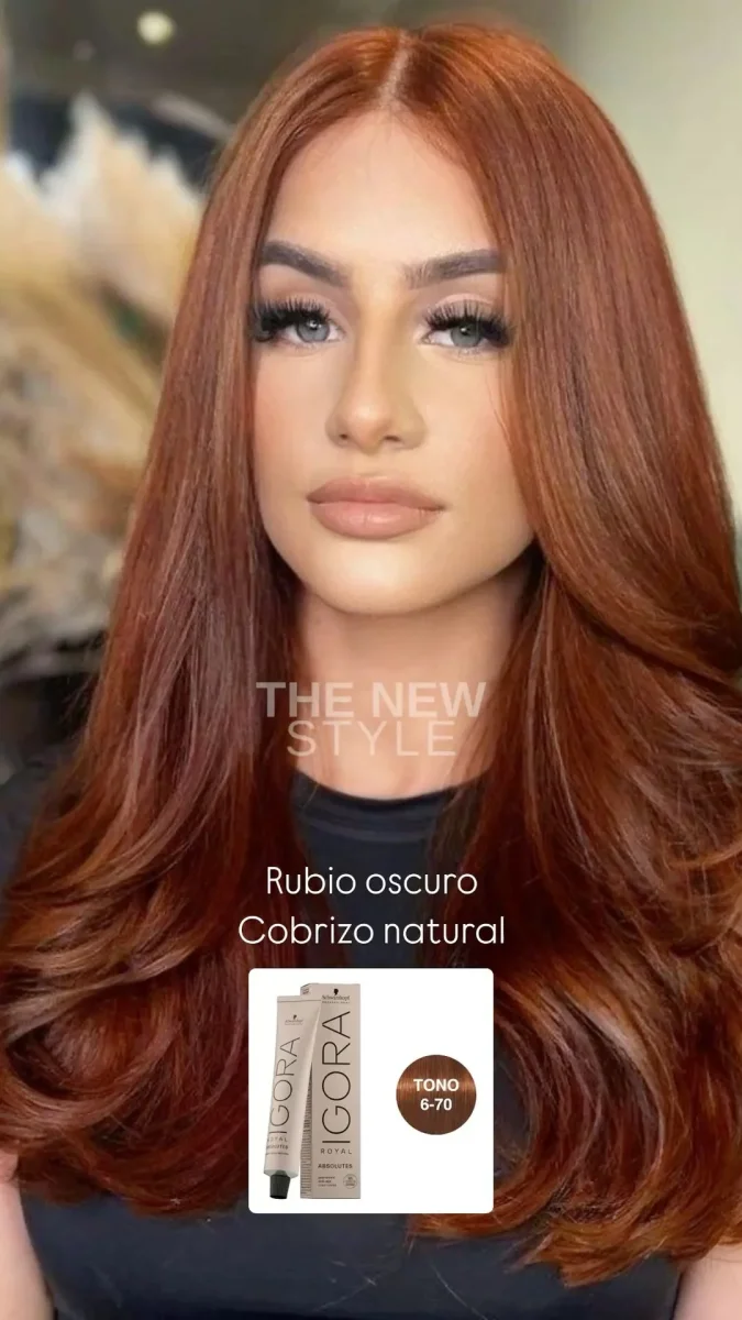 Igora Royal Absolutes Tono 6-70 Rubio Oscuro Cobrizo Natural 60mL - Imagen 3