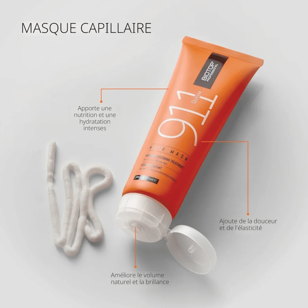 BIOTOP 911 Quinoa Hair Mask 250 ml – Moisture Restoring Treatment - Imagen 3