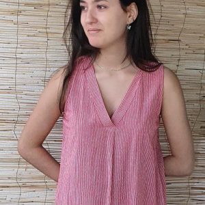 Blusa mujer sin mangas rayas