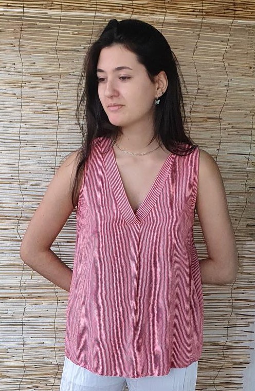 Blusa mujer sin mangas rayas - Imagen 4