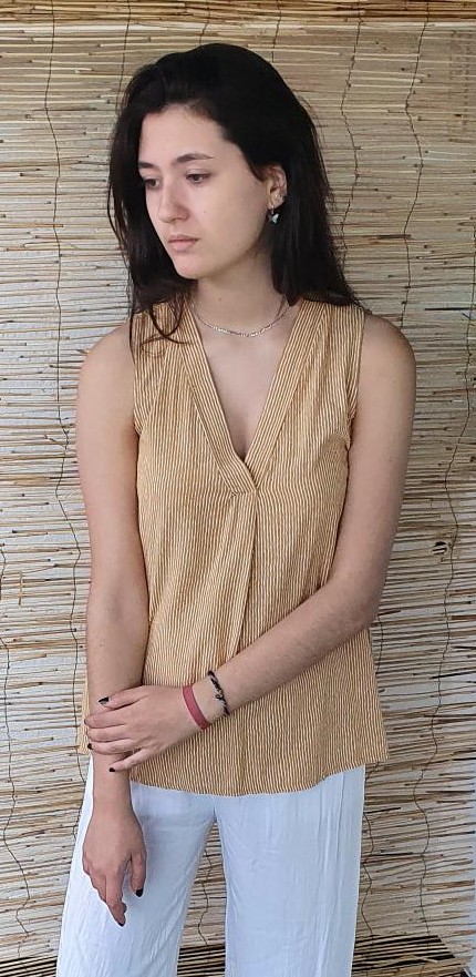 Blusa mujer sin mangas rayas - Imagen 5