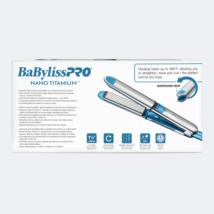 BaBylissPRO Plancha Iónica Nano Titanium Prima3000 de 1¼" - BNT3000TUC - Imagen 5
