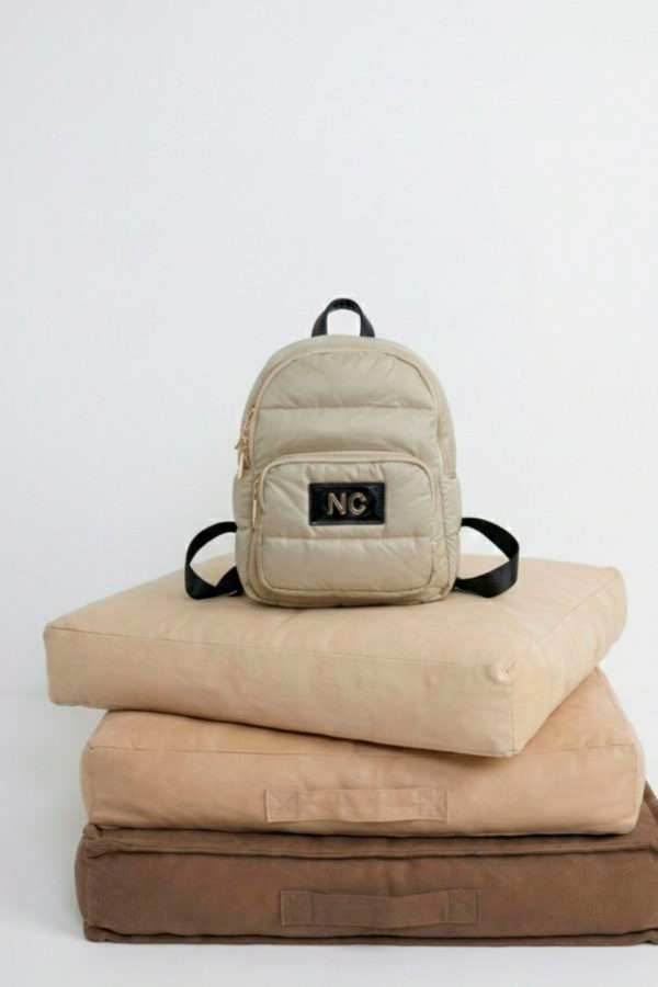 BOLSO MOCHILA PUFFY BEIGE NOCO 2625655S - Imagen 3