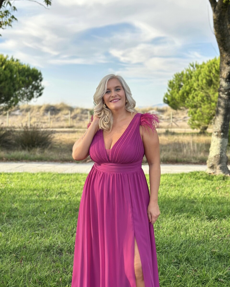 Vestido Curvy Plumas Hombros - Imagen 5