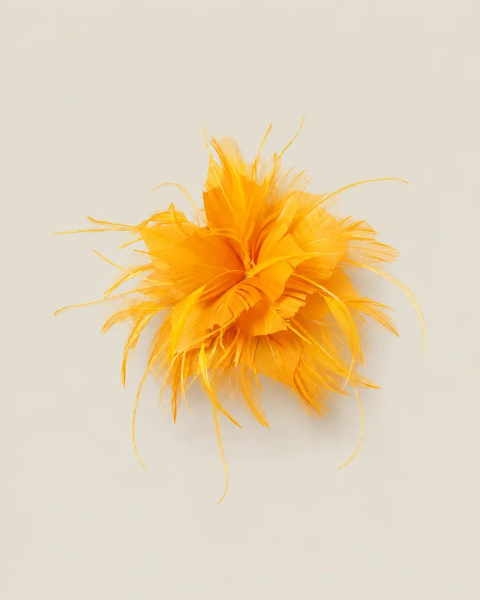 Flor plumas mostaza