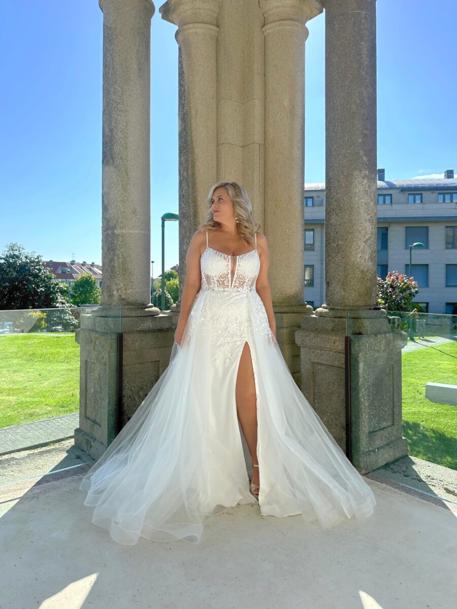 Vestido Tul Sobre Falda Novia - Imagen 9