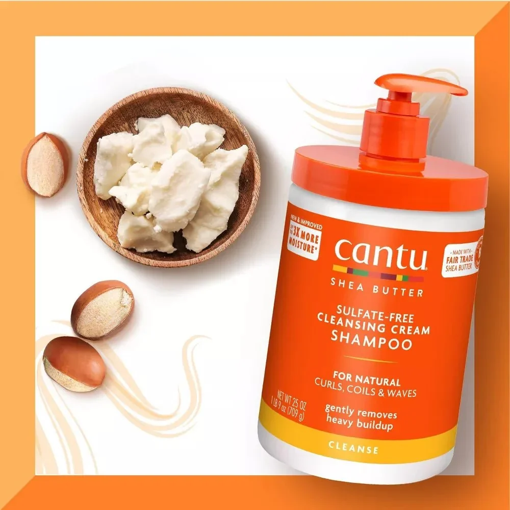 CANTU Sulfate-Free Cleansing Cream Shampoo with Shea Butter 25 fl oz (709 ml) - Imagen 3