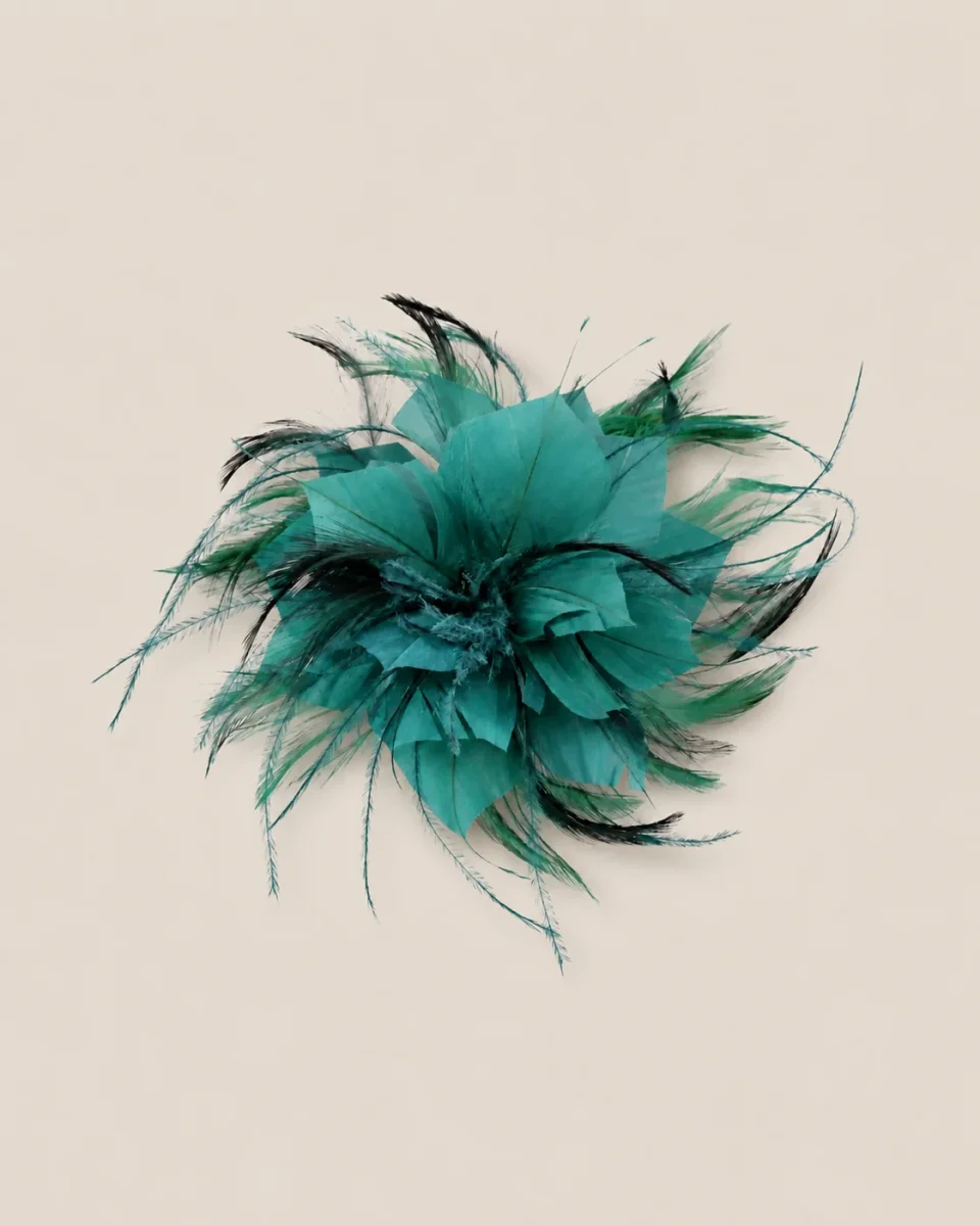 Flor plumas verde