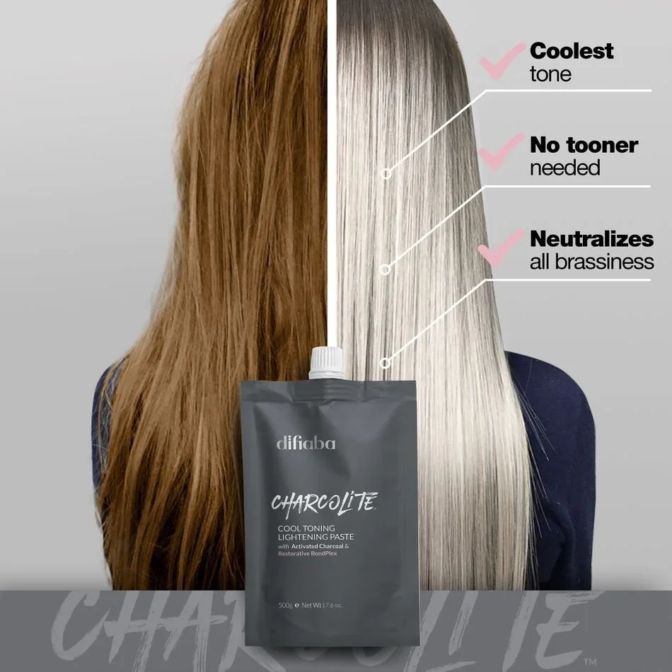 DIFIABA Charcolite Cool Toning Lightening Paste – 500 g Pasta decolorante matizadora para aclaración profesional y control de tonos cálidos - Imagen 6