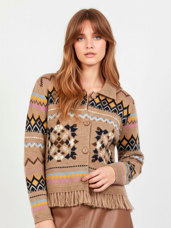 CHALECO DE PUNTO BEIGE DERHY A645025 ENORA