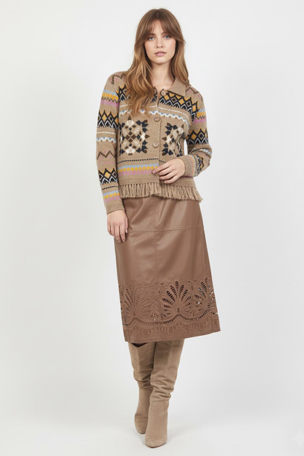 CHALECO DE PUNTO BEIGE DERHY A645025 ENORA - Imagen 3